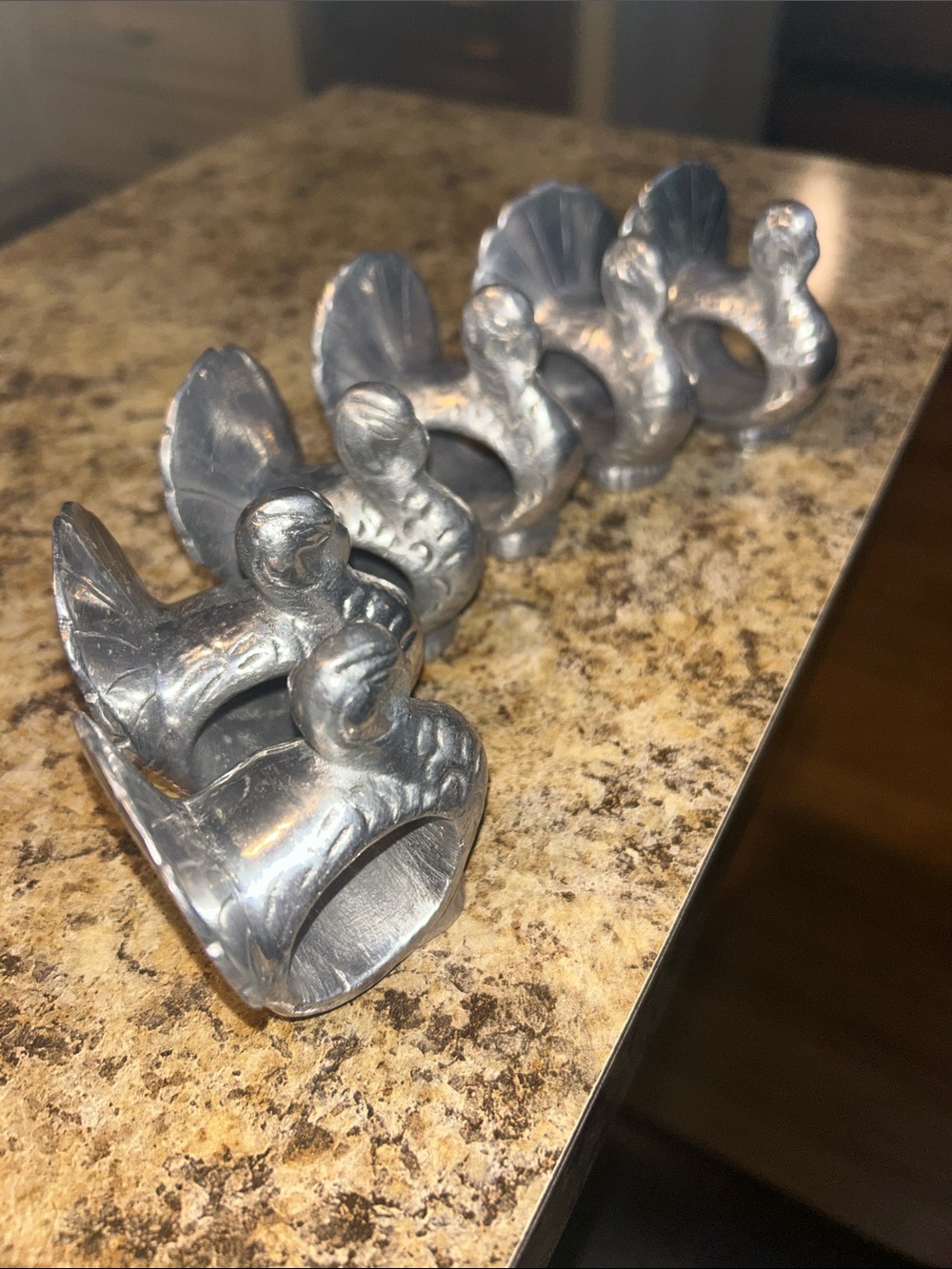 Silver Bird Napkin Ring Set by